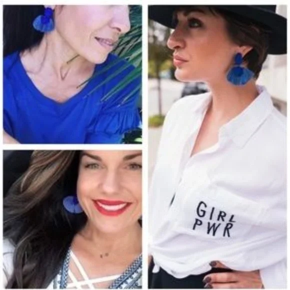 Stella & Dot | [Limited Edition]Vivid Beaded Blue Fringe Ashton Earrings… - Picture 5 of 10